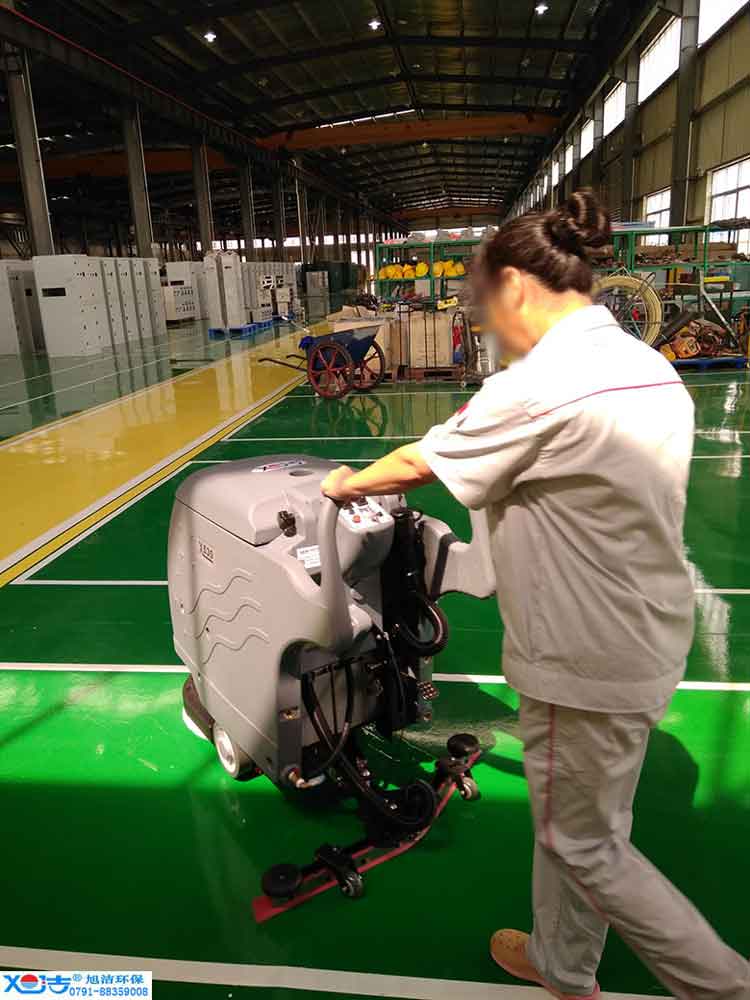 旭潔手推式多功能全自動洗地機，工廠生產倉庫工業洗地機