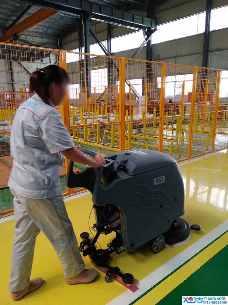 旭潔手推式多功能全自動洗地機，工業廠房物流洗地機